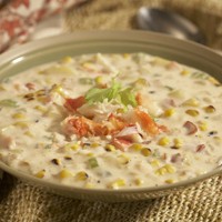 crab and grilled corn chowder