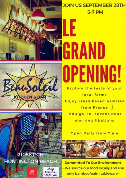 Beau Soleil Le Grand Opening Flyer