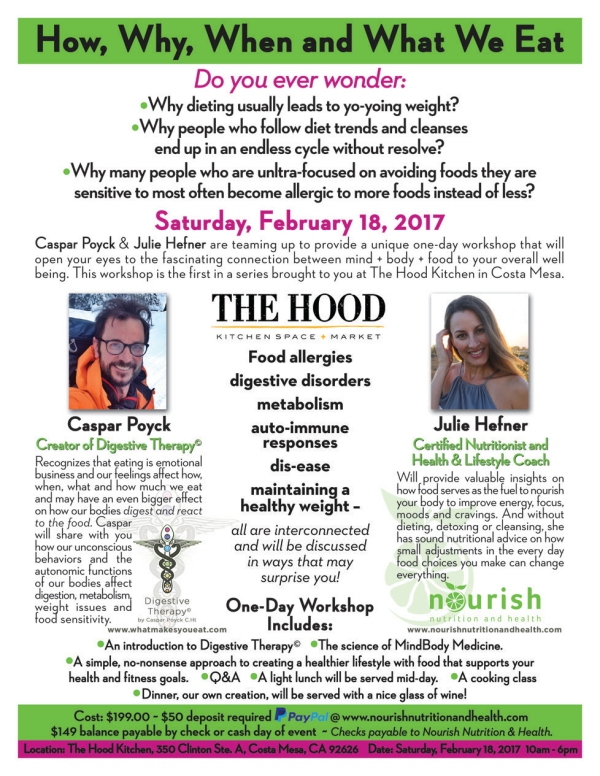 Hood Kitchen Mind Body Food Workshop Flyer Hood Kitchen Mind Body Food Workshop Flyer
