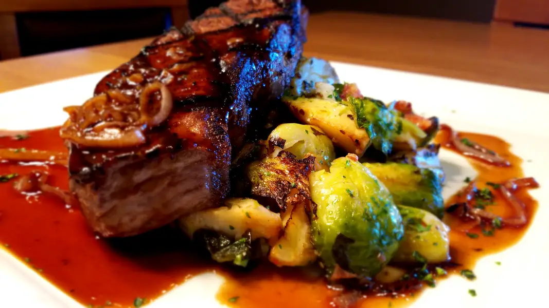 Two Left Forks Steak And Brussel Sprouts