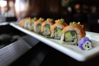 Sushi Roku New Menu Salmon Topped Roll