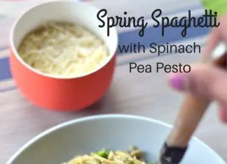 Spring Spaghetti With Spinach Pea Pesto