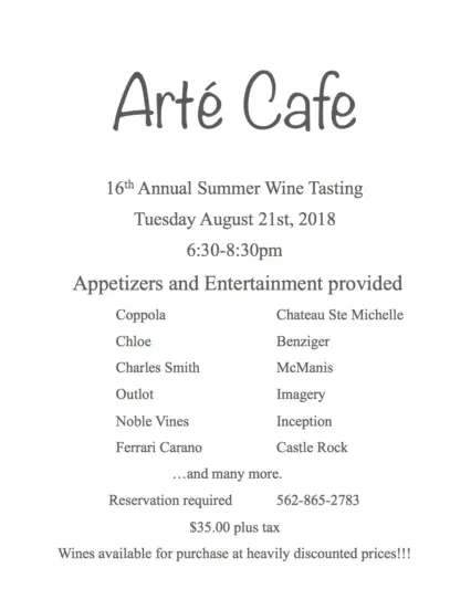 Arte Cafe 16th Wine