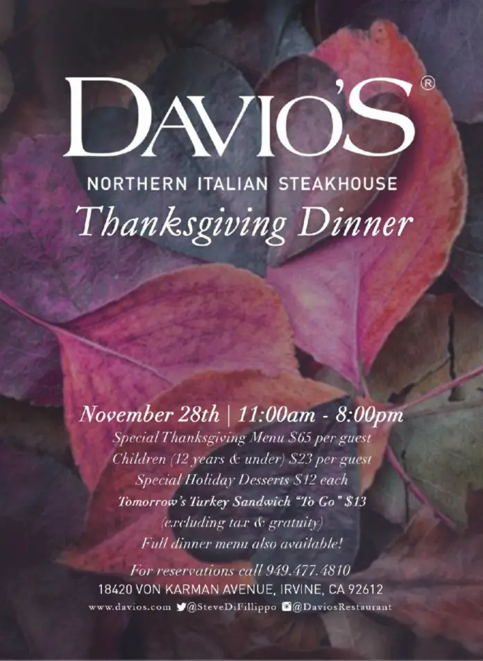Davio's Thanksgiving Dinner