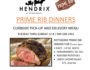 Hendrix Prime Rib Dinners