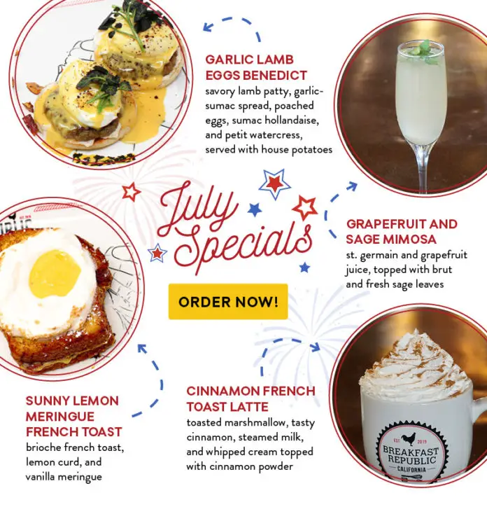 July Specials Rise And Shine